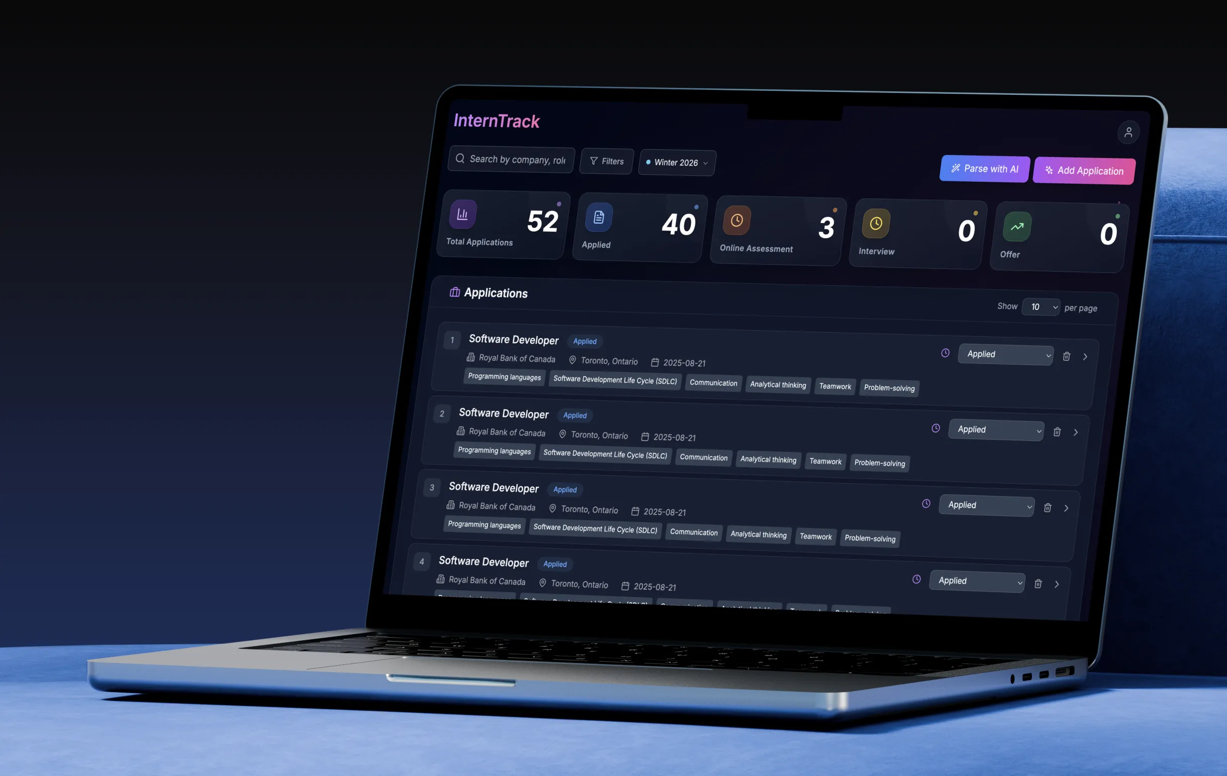 InternTrack – Job Application Tracker